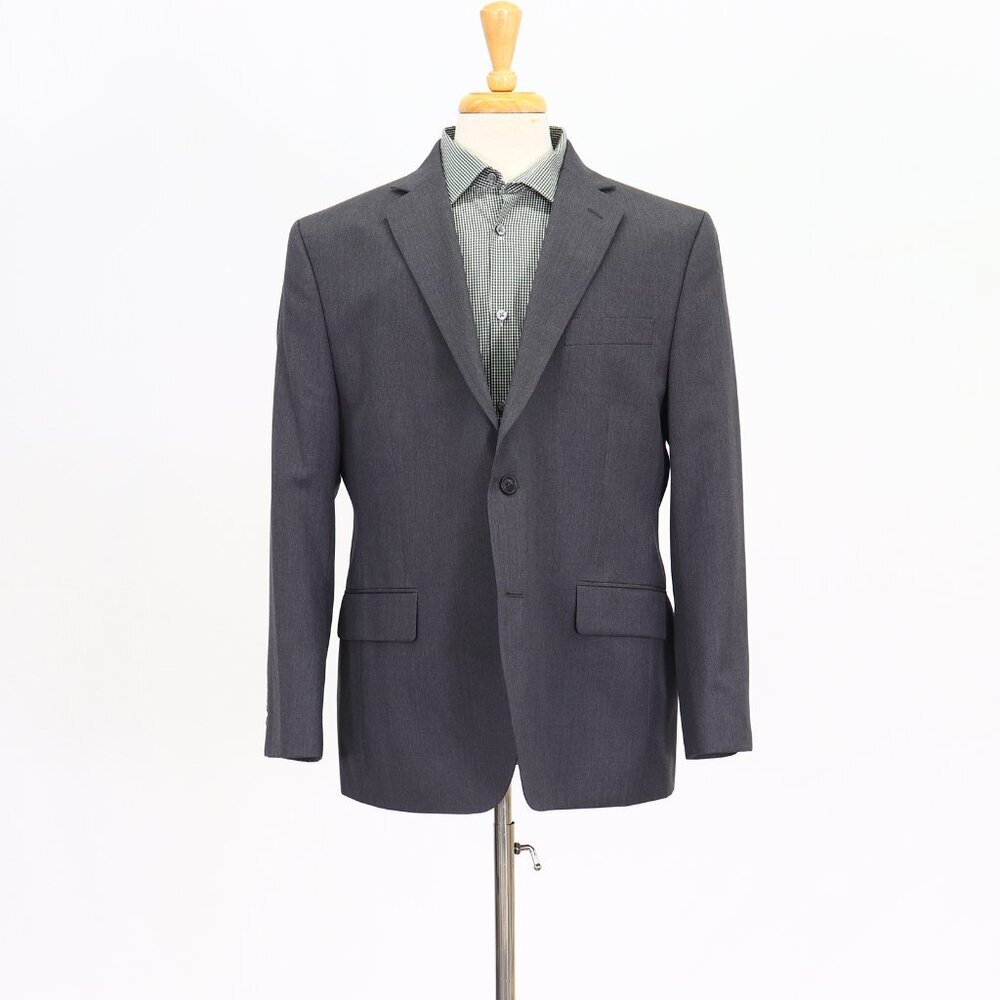 Stafford 44S Gray Solid 2-Button Sport Coat Blazer Jacket T146